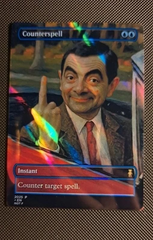 MTG Mr.Bean Counterspell, Hobby & Loisirs créatifs, Enlèvement ou Envoi, Comme neuf, Cartes en vrac, Foil