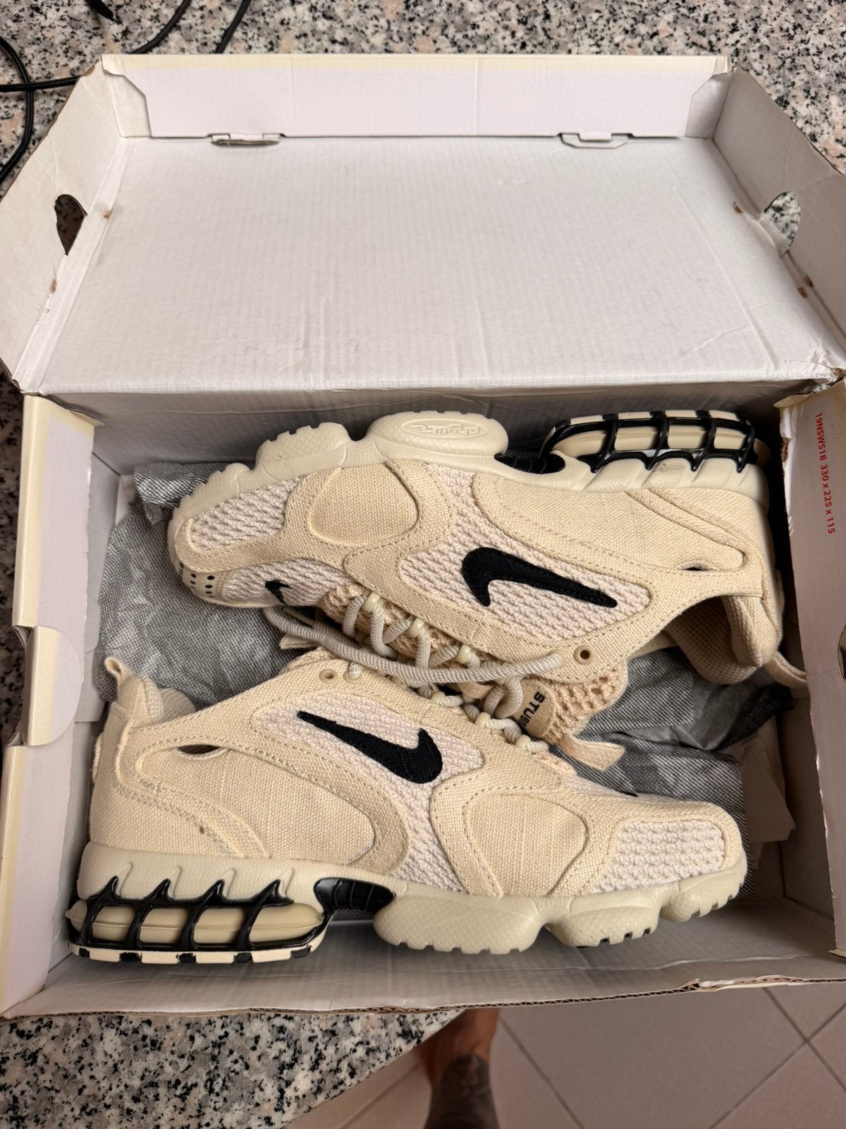 Nike air zoom spiridon cg2/stussy, Ophalen, Wit, Overige typen, Nieuw