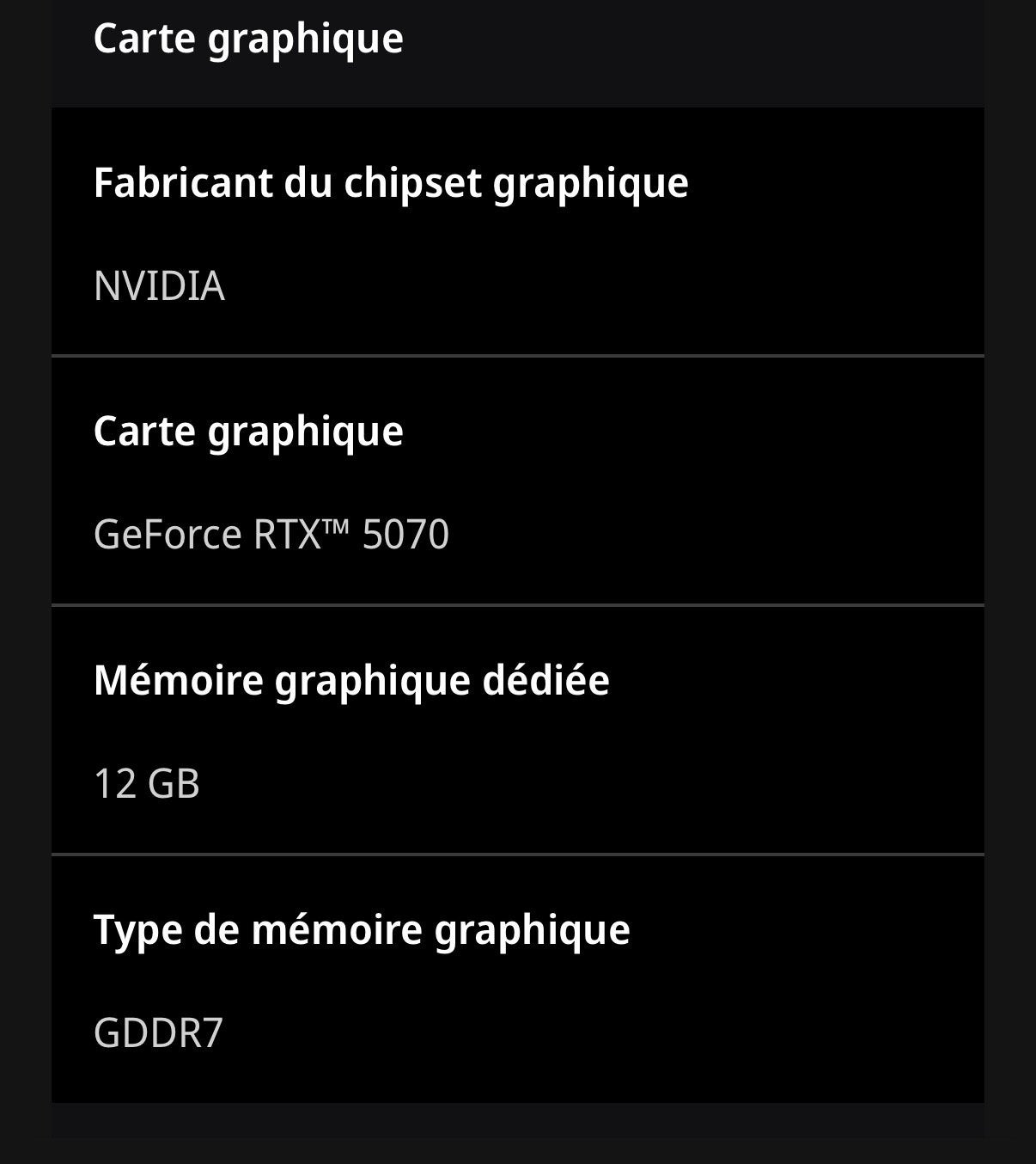 Carte graphique RTX 5070 NVIDIA 12GB, Comme neuf, Enlèvement, Autres types, Nvidia