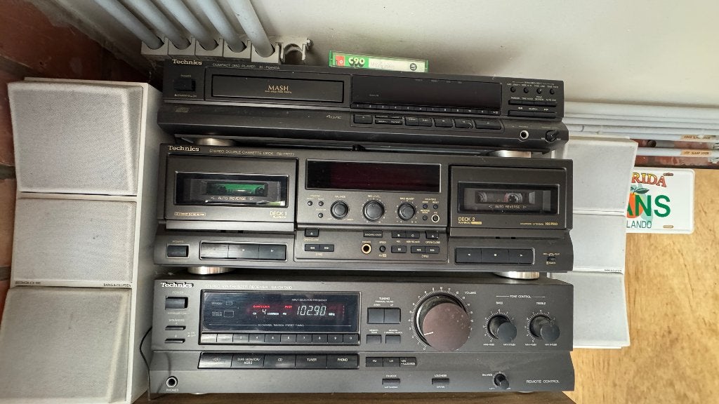 Technics installatie radio, cassette en cd speler, Ophalen of Verzenden, Dubbel, Auto-reverse