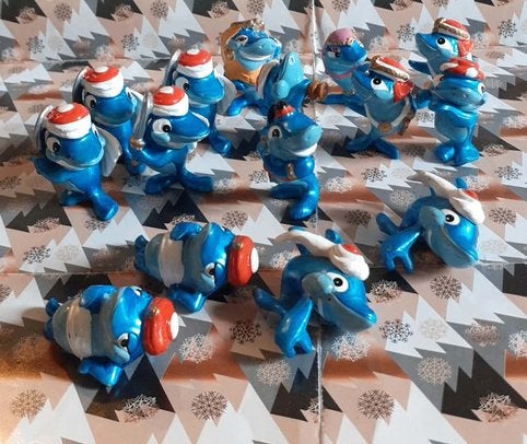 15 figurine kinder serie dauphins squalibaba, Enlèvement ou Envoi, Utilisé, Figurines