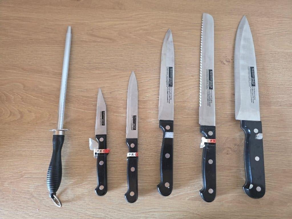 Keukenmessenset Solingen + messenblok, Huis en Inrichting, Keuken | Keukenbenodigdheden, Overige typen, Ophalen, Zo goed als nieuw