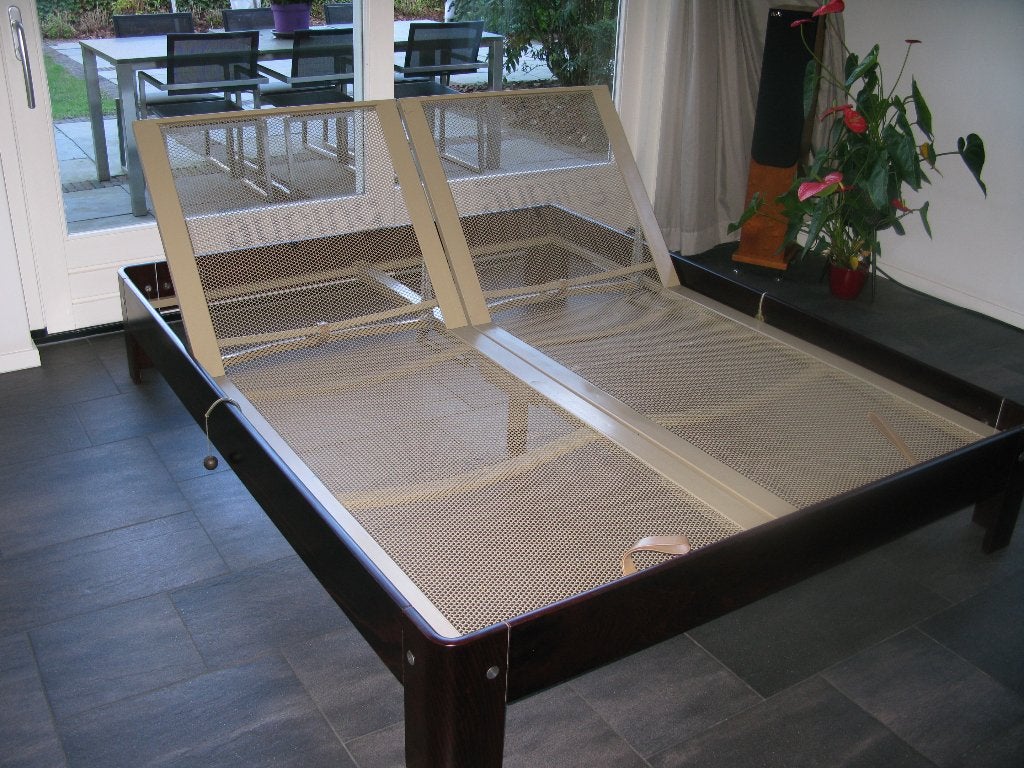 Auping auronde 160 x 200, Ophalen, Gebruikt, Bruin, Tweepersoons