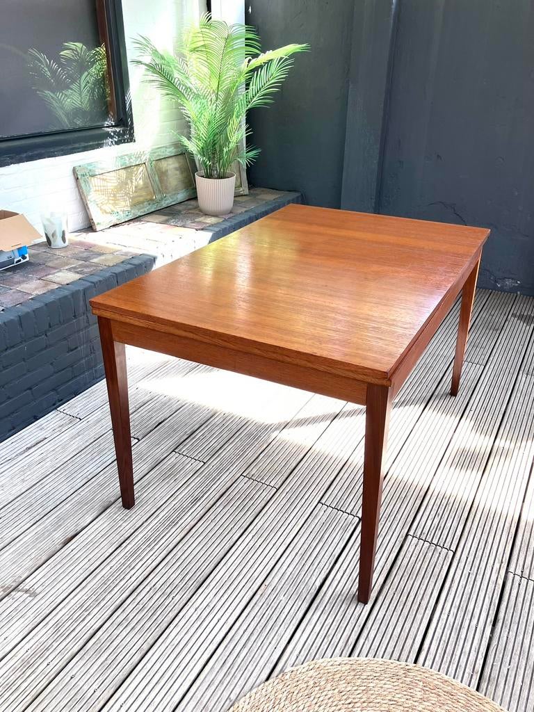 Vintage uitschuifbare Lubke eettafel, Ophalen, 200 cm of meer, 50 tot 100 cm, Zo goed als nieuw