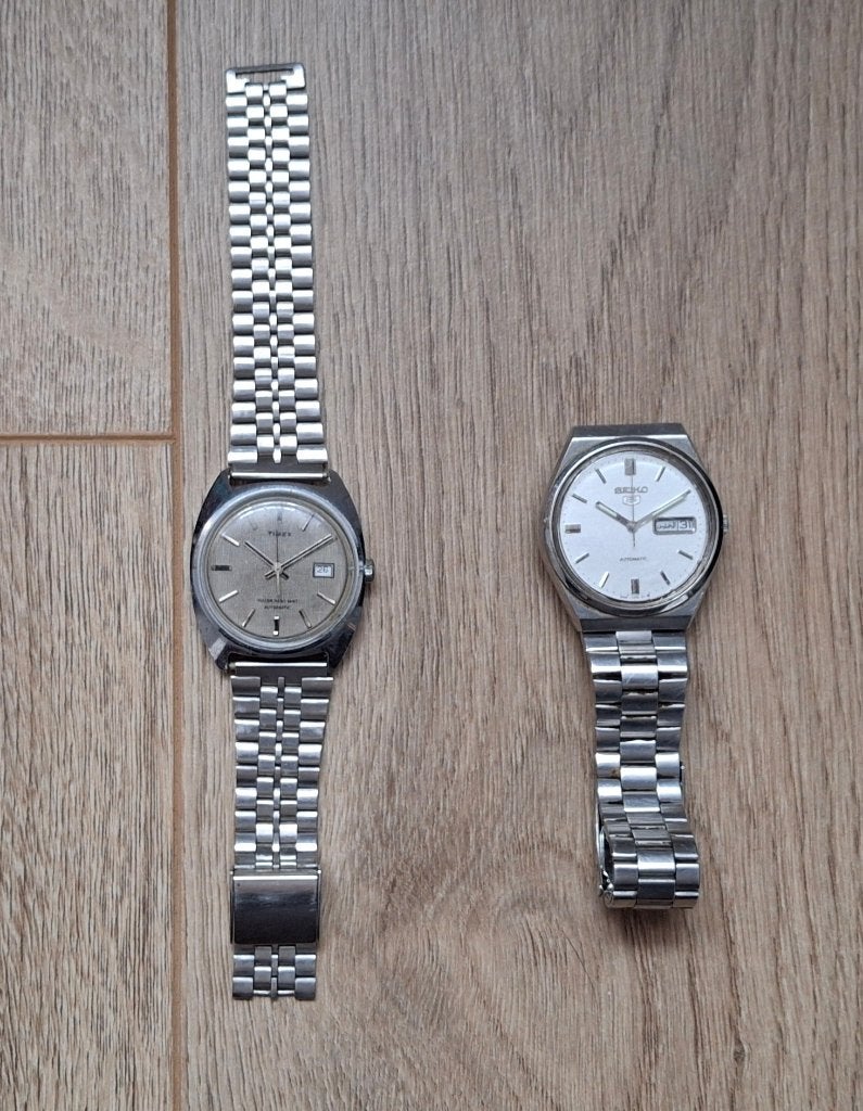 Antieke horloge van Timex en Seiko, Gebruikt, Staal, Polshorloge, Ophalen of Verzenden