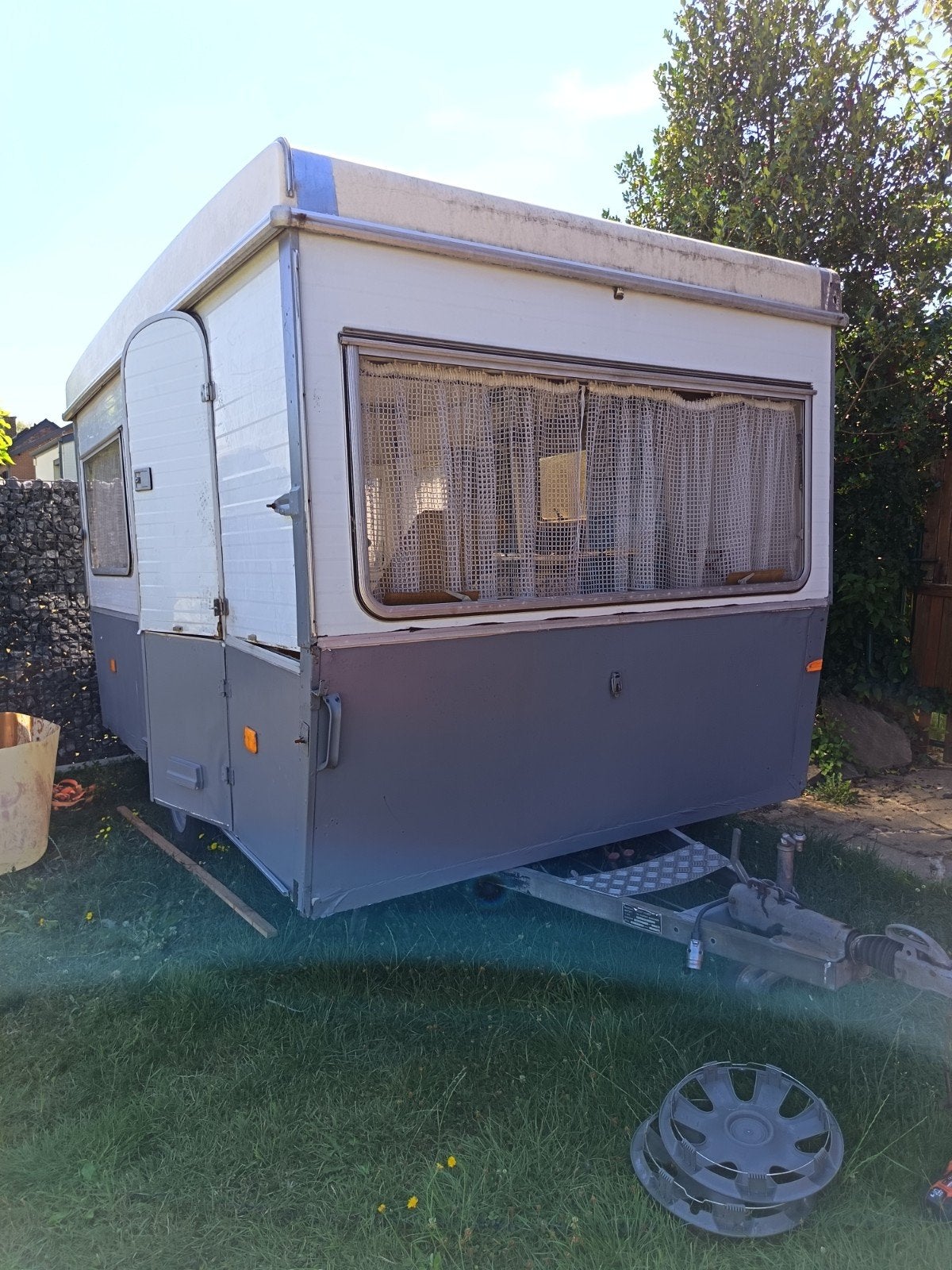 Esterel caravan opklapbaar stevig opvouwbaar U 3.3, Caravans en Kamperen, Tot en met 3, Lichtgrijs, Aanwezig, Ophalen