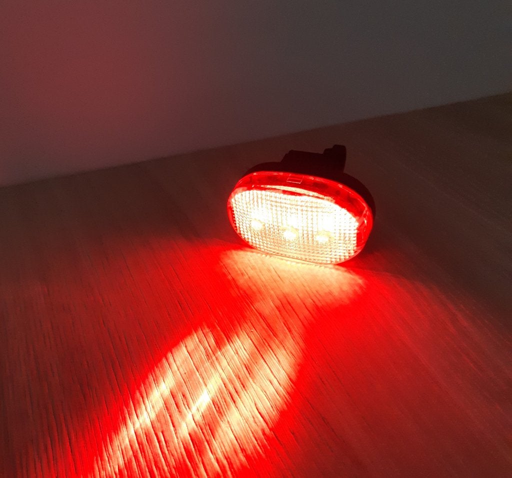 2 fietslichtjes (voor- en achterlicht) - op 2 AAA batterijen, Ophalen of Verzenden, Gebruikt, Achterlicht