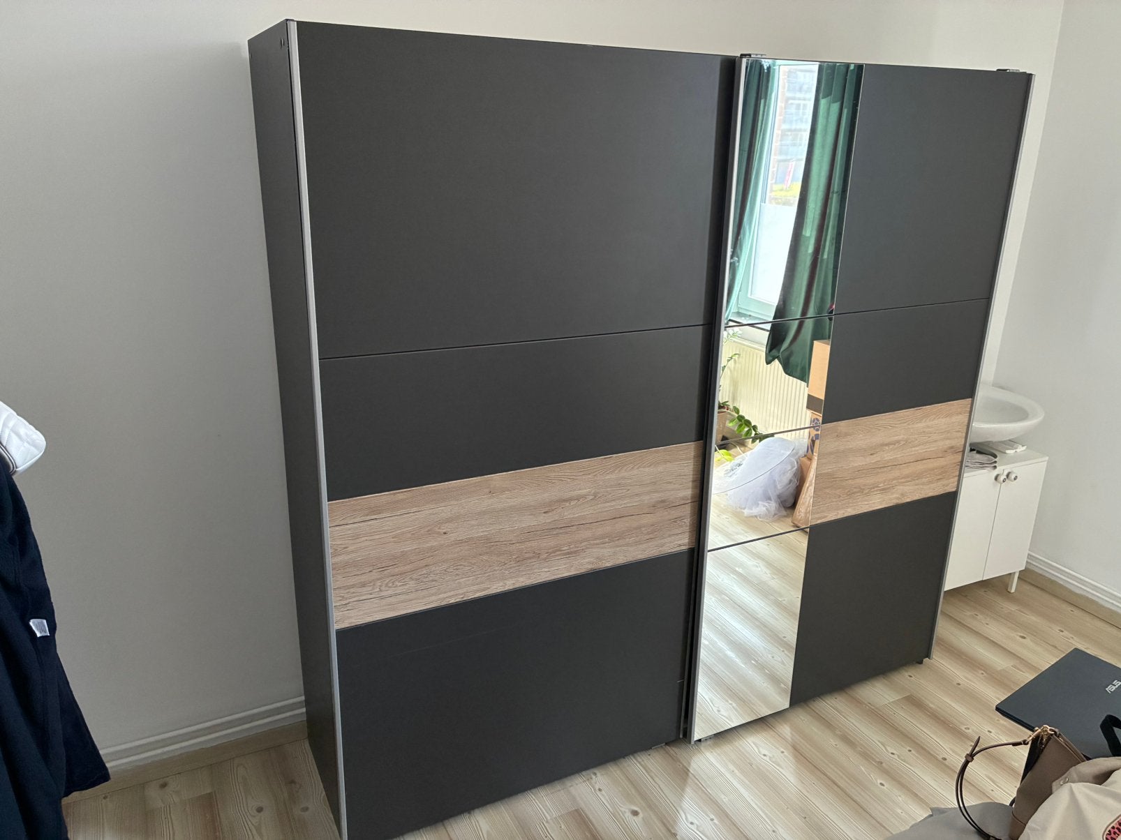 Kleerkast 220x210x55cm, Ophalen, Gebruikt, 200 cm of meer, 200 cm of meer