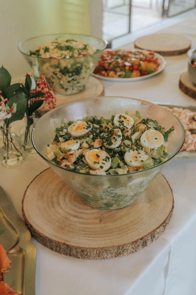 Glazen (sla)kommen buffet, Huis en Inrichting, Ophalen, Overige merken, Kom(men), Modern