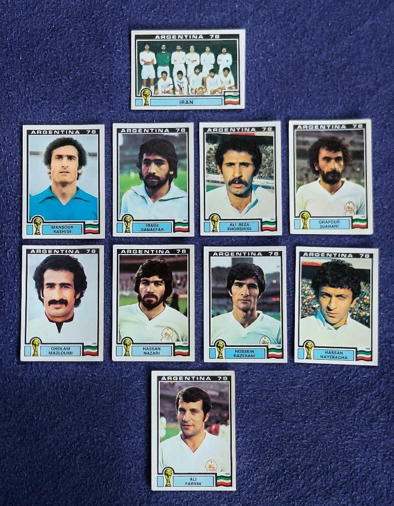 10 versch. Panini stickers voetbal ' WK Arg 1978 - Iran ', Enlèvement ou Envoi, Neuf, Plusieurs autocollants