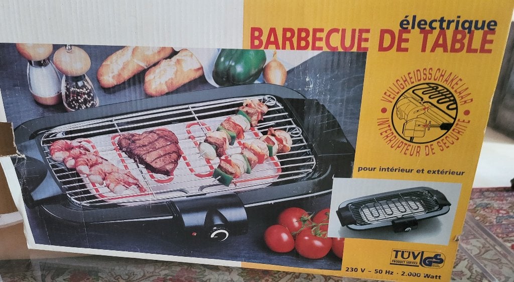 TÜV Barbecue électrique de table 2000W ***Très peu servi***, Jardin & Terrasse, Barbecues électriques, Comme neuf, Enlèvement ou Envoi