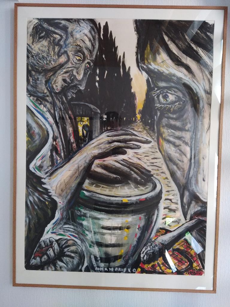 Schilderij Frank Maieu, Antiek en Kunst, Kunst | Schilderijen | Modern, Ophalen