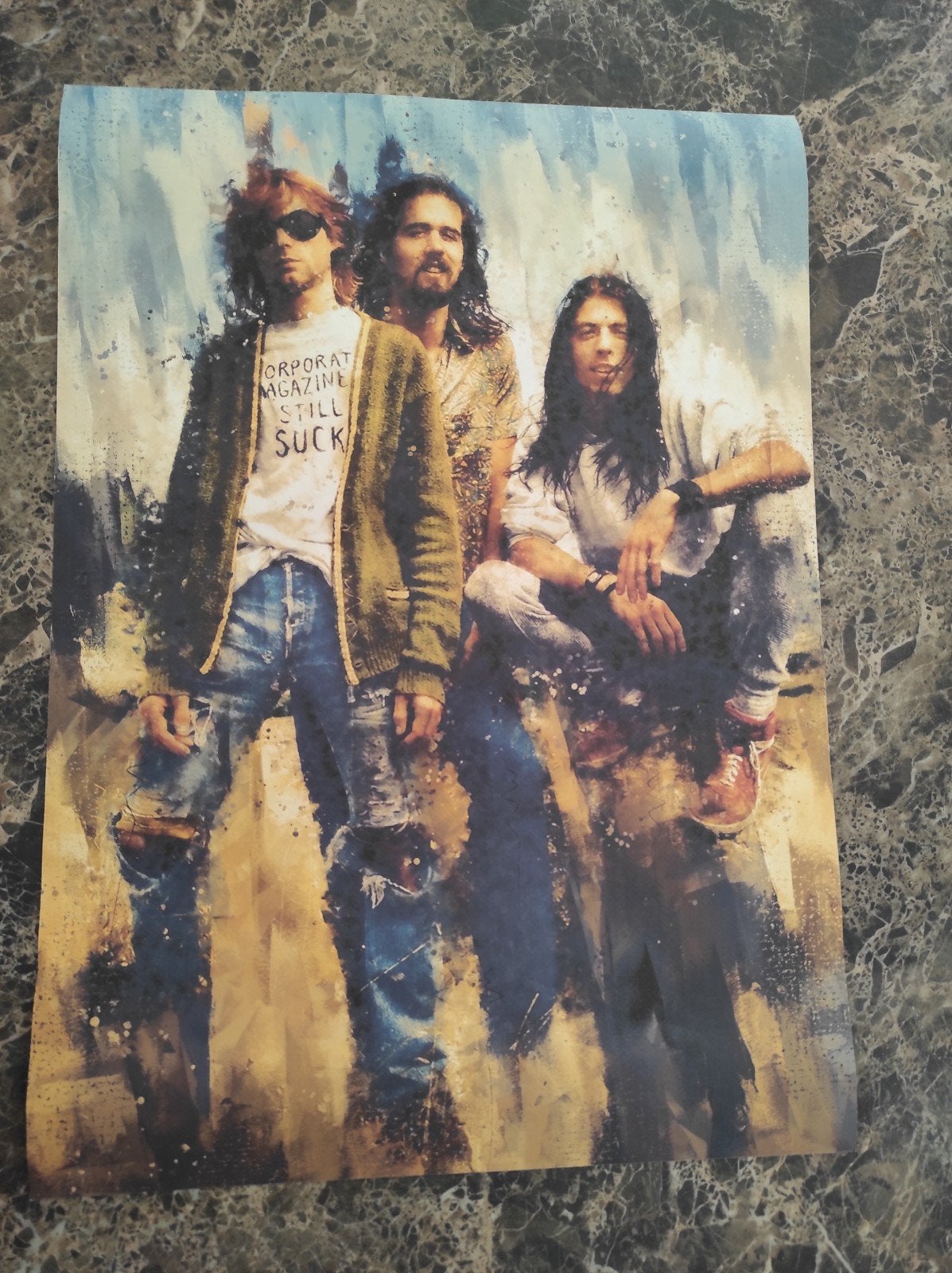 Grote Nirvana print. 70 cm hoog en 50 cm breed, Enlèvement ou Envoi