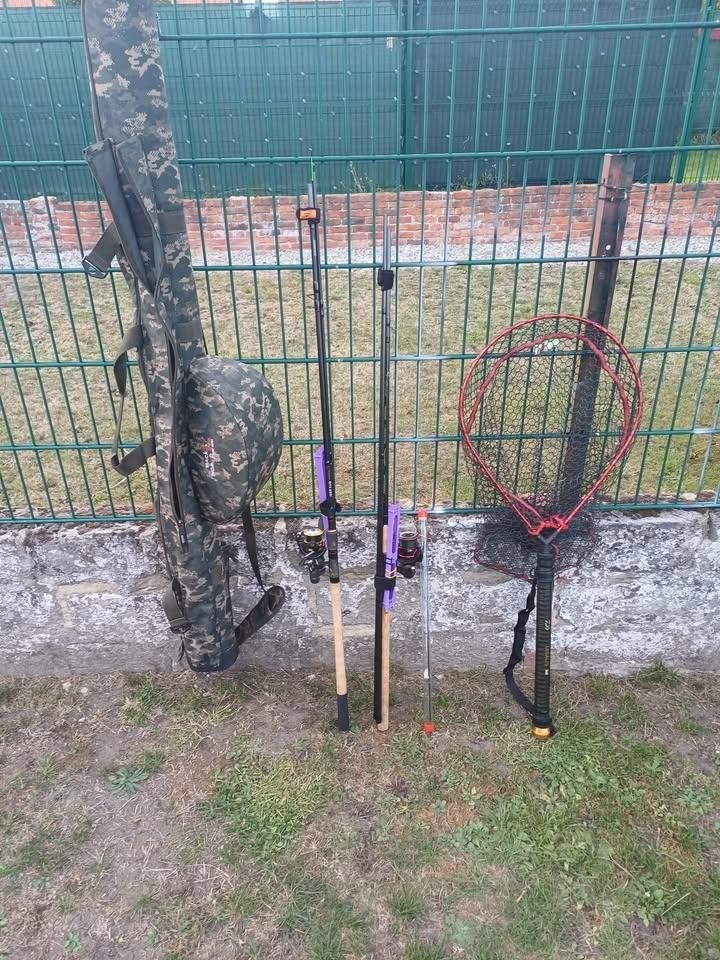 urgent vend 2 lancer méthode feeder épuisette info MP, Enlèvement, Comme neuf, Canne à pêche complète