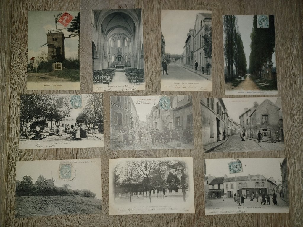 sannois cartes postales france moulin gare, animation 30x, Verzamelen, Postkaarten | Buitenland, Ophalen of Verzenden, Voor 1920