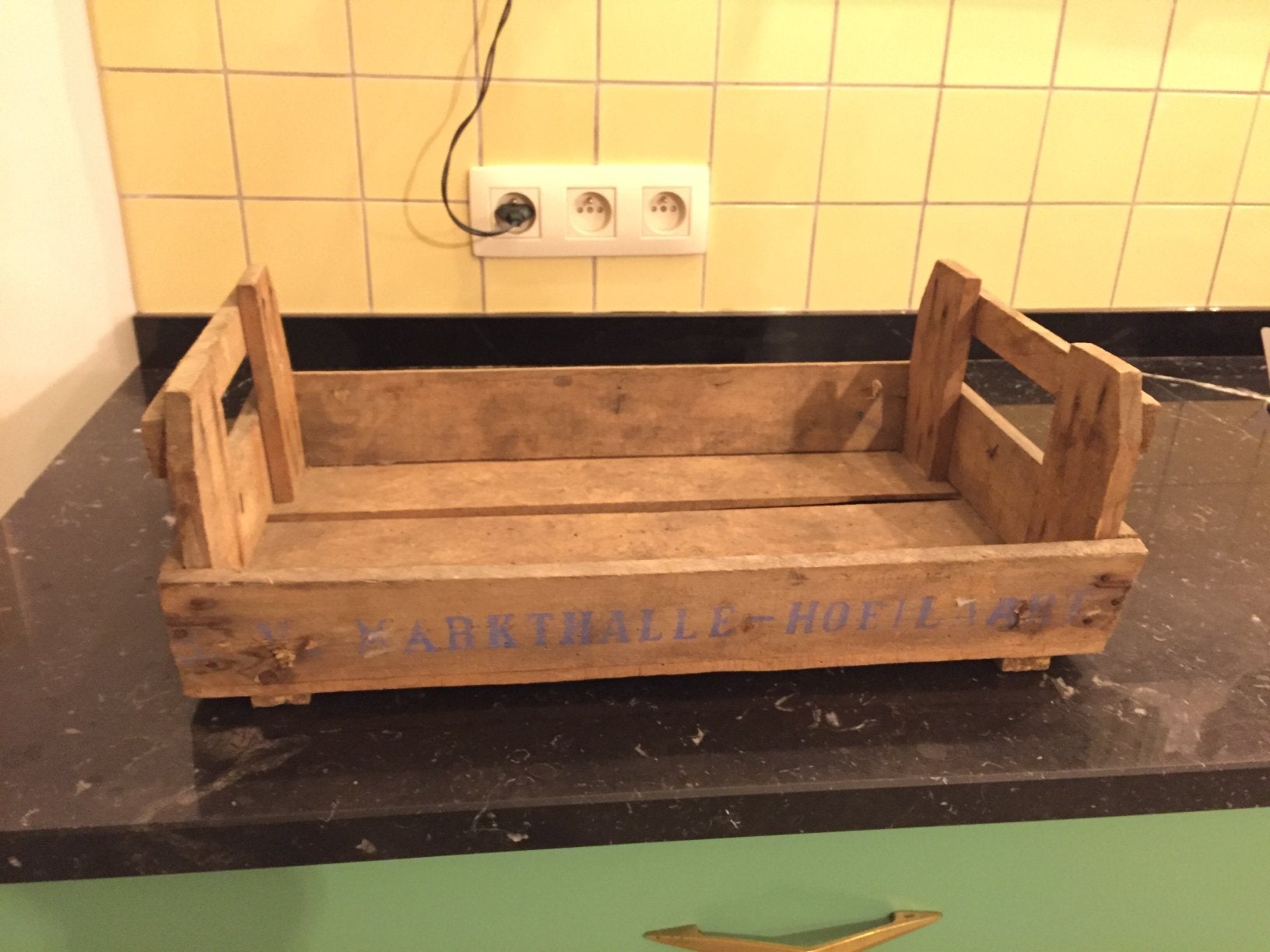 Caisse à raisins Markthalle 1965 Hoeilaart Groenendaal, Enlèvement, Utilisé, Verre