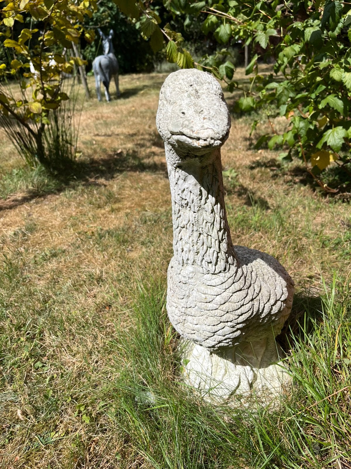 Tuinbeeld gans in beton. Zeer zwaar., Tuin en Terras, Tuinbeelden, Ophalen, Gebruikt, Beton