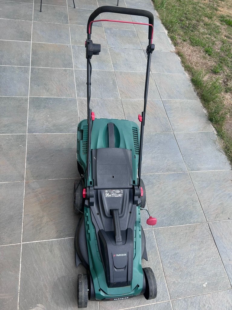 Grasmaaier parkside, Jardin & Terrasse, Tondeuses à gazon, Sac de ramassage, Enlèvement, Utilisé, Tondeuses à gazon électriques