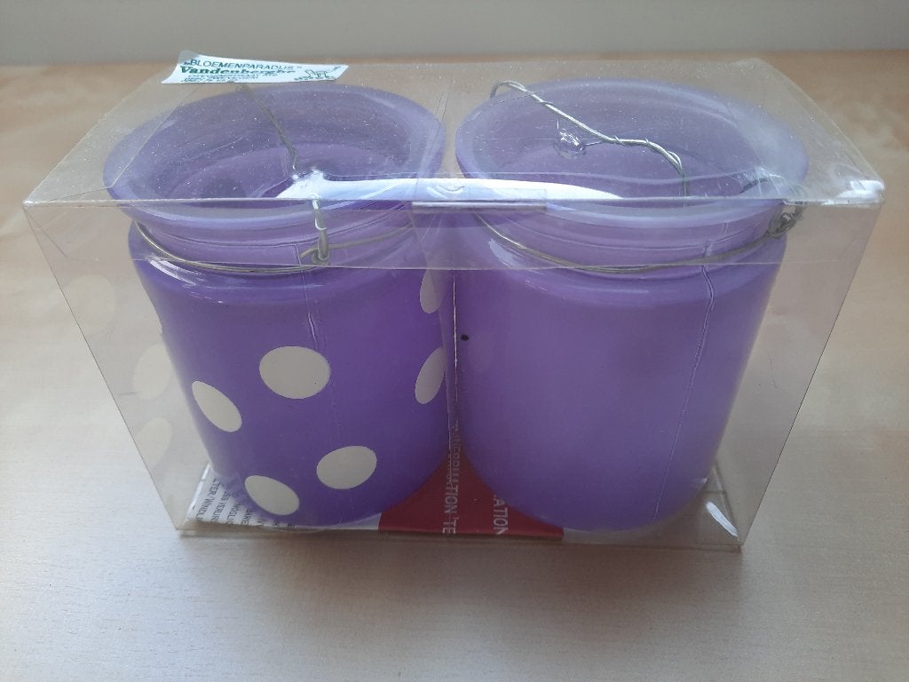 Theelichthouders - 2 glazen potjes., Ophalen, Overige materialen, Overige kleuren, Nieuw