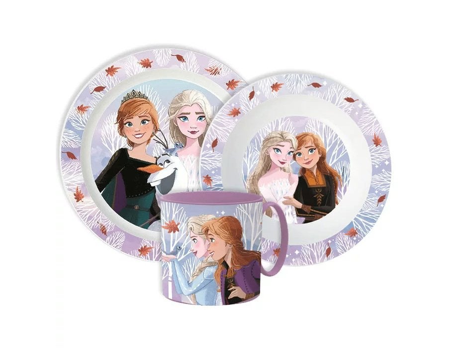 3 delig Disney Frozen Kinderservies / Eetsetje - Magnetron, Kinderen en Baby's, Ophalen of Verzenden, Nieuw