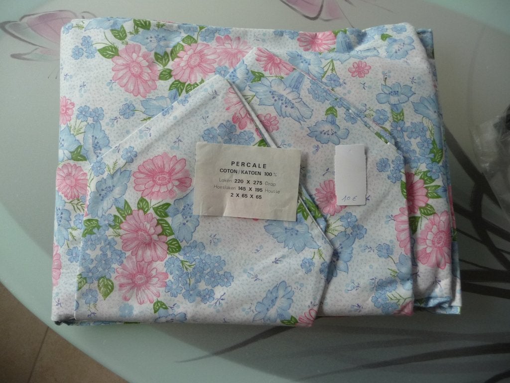 parure de lit 4 pièces - 2 personnes, Neuf, Rose, Autres marques, Enlèvement