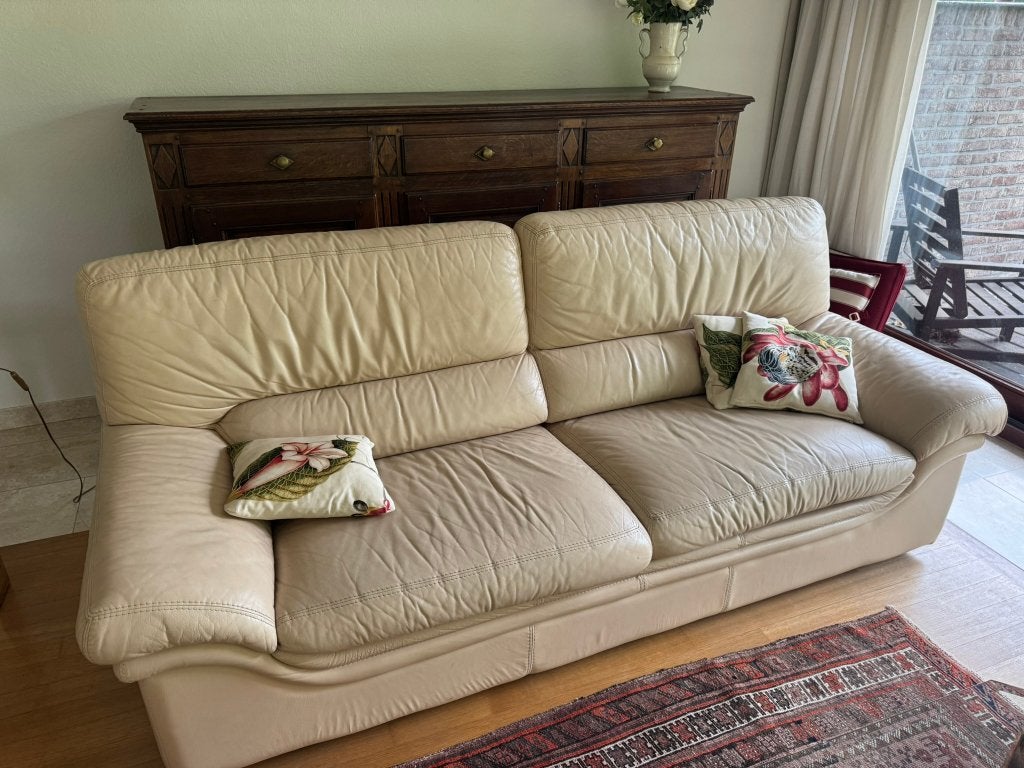 Salon de maroquinerie - petit prix, Maison & Meubles, Fauteuils, 75 à 100 cm, 125 cm ou plus, Enlèvement, Utilisé
