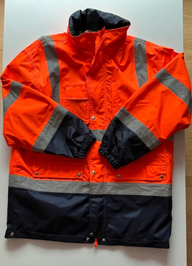 Veiligheidsvest  - oranje/marineblauw Maat XL, Ophalen of Verzenden, Gedragen, Maat 46/48 (XL) of groter, Oranje