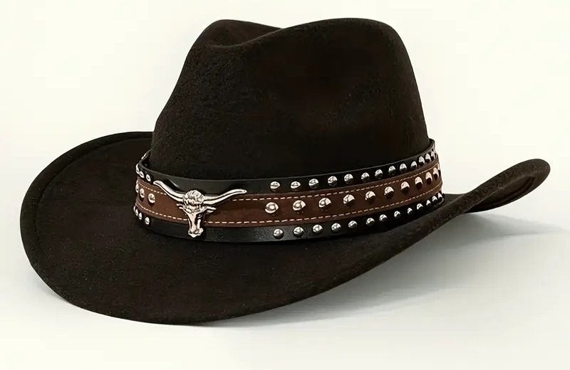Cowboyhoed Metallic Dubbelgeknoopte Stierenkop Riem (Nieuw), Ophalen of Verzenden, Nieuw, Hoed
