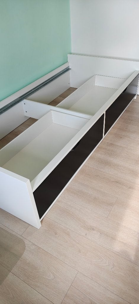 Bed, Huis en Inrichting, Slaapkamer | Bedden, Ophalen, 90 cm, Eenpersoons, Wit