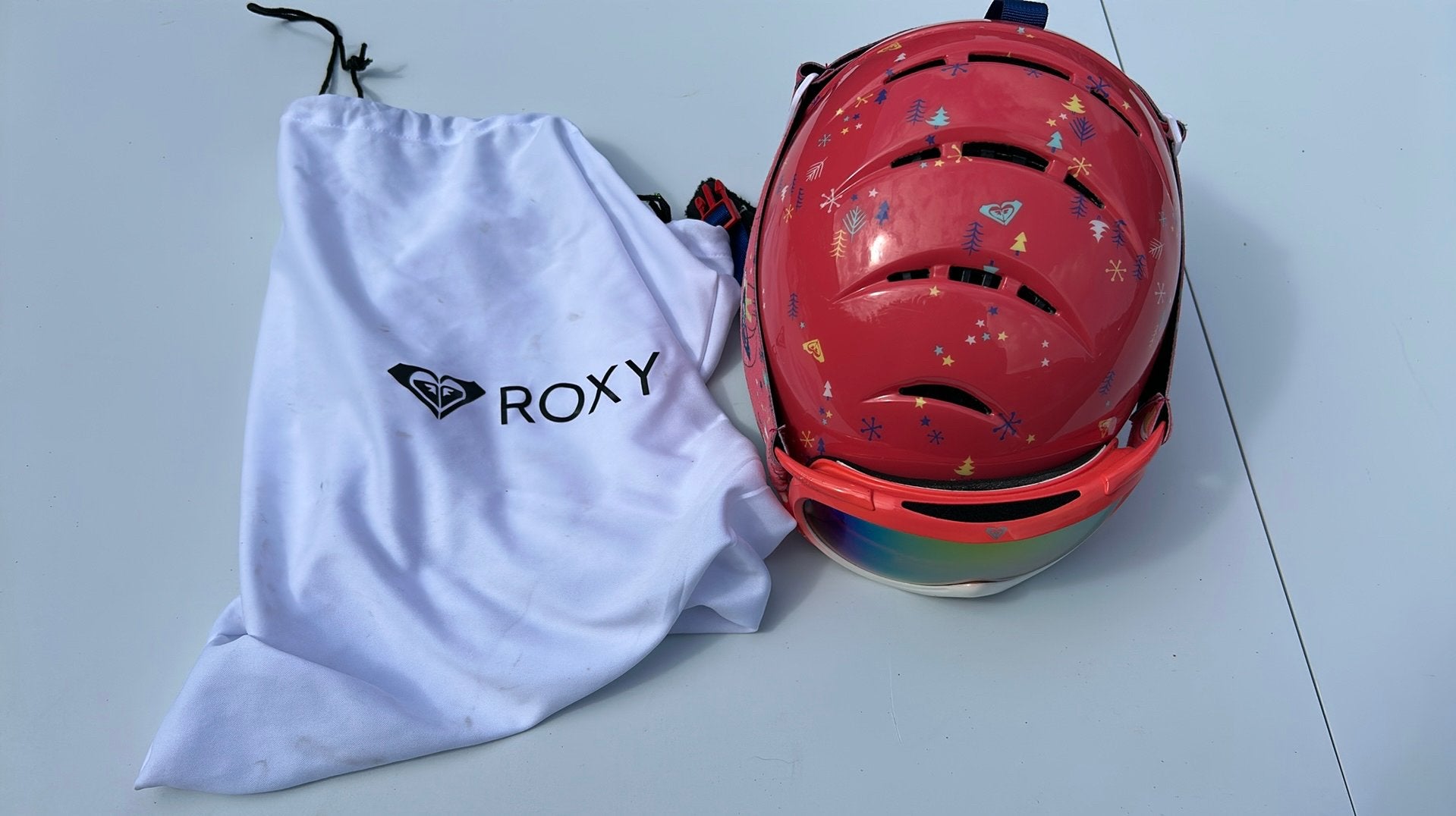 Skihelm met bril in zak, Sport en Fitness, Skiën en Langlaufen, Ophalen, Gebruikt