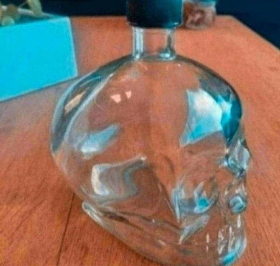 glazen skull fles 75cl, Verzamelen, Ophalen of Verzenden