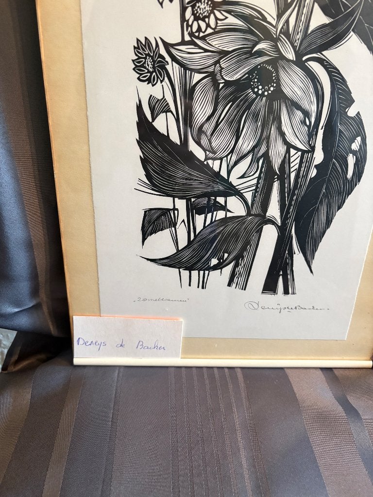 Pentekening, Enlèvement, Dessin, Dessin à la plume, Sous verre