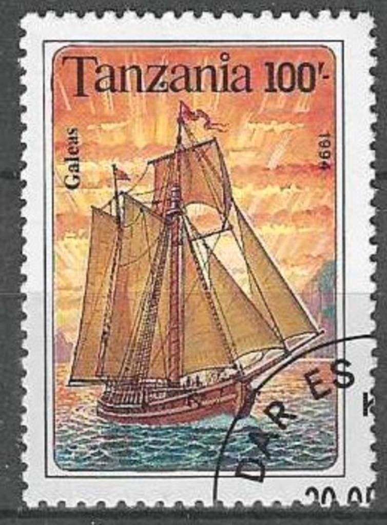 Tanzanie 1994 - Yvert 1502 - Voiliers - 100 s. (ST), Timbres & Monnaies, Timbres | Afrique, Envoi, Tanzanie, Affranchi