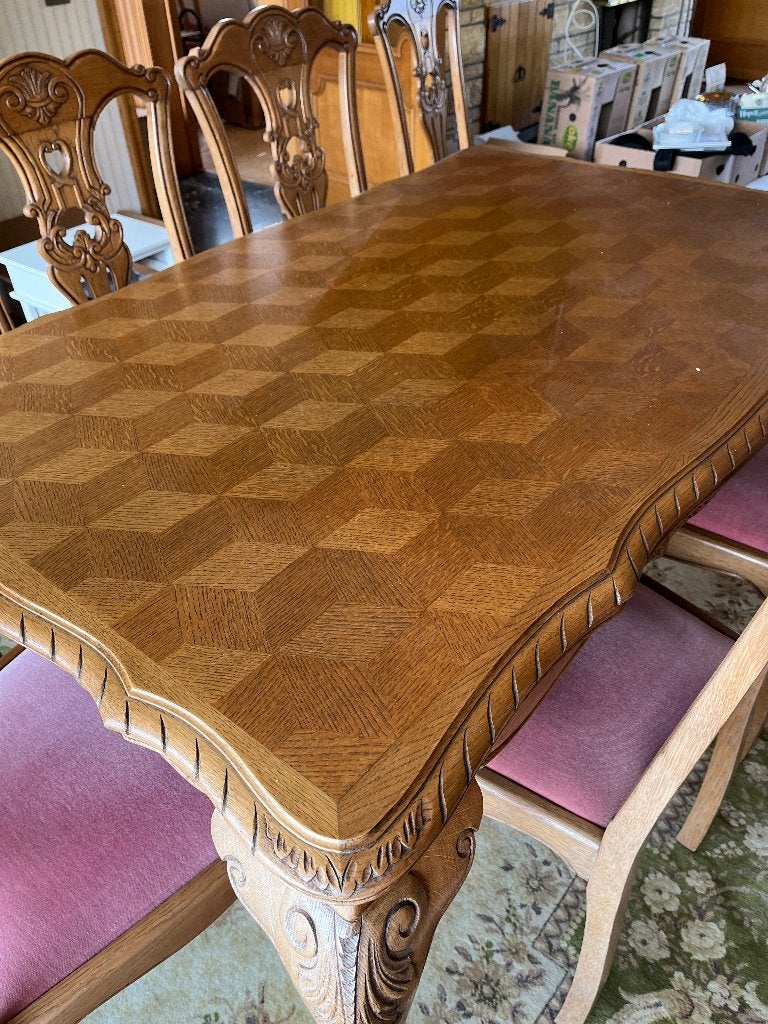 Tafel + 6 stoelen, Maison & Meubles, Tables | Tables à manger, 100 à 150 cm, Cinq personnes ou plus, Enlèvement, Utilisé