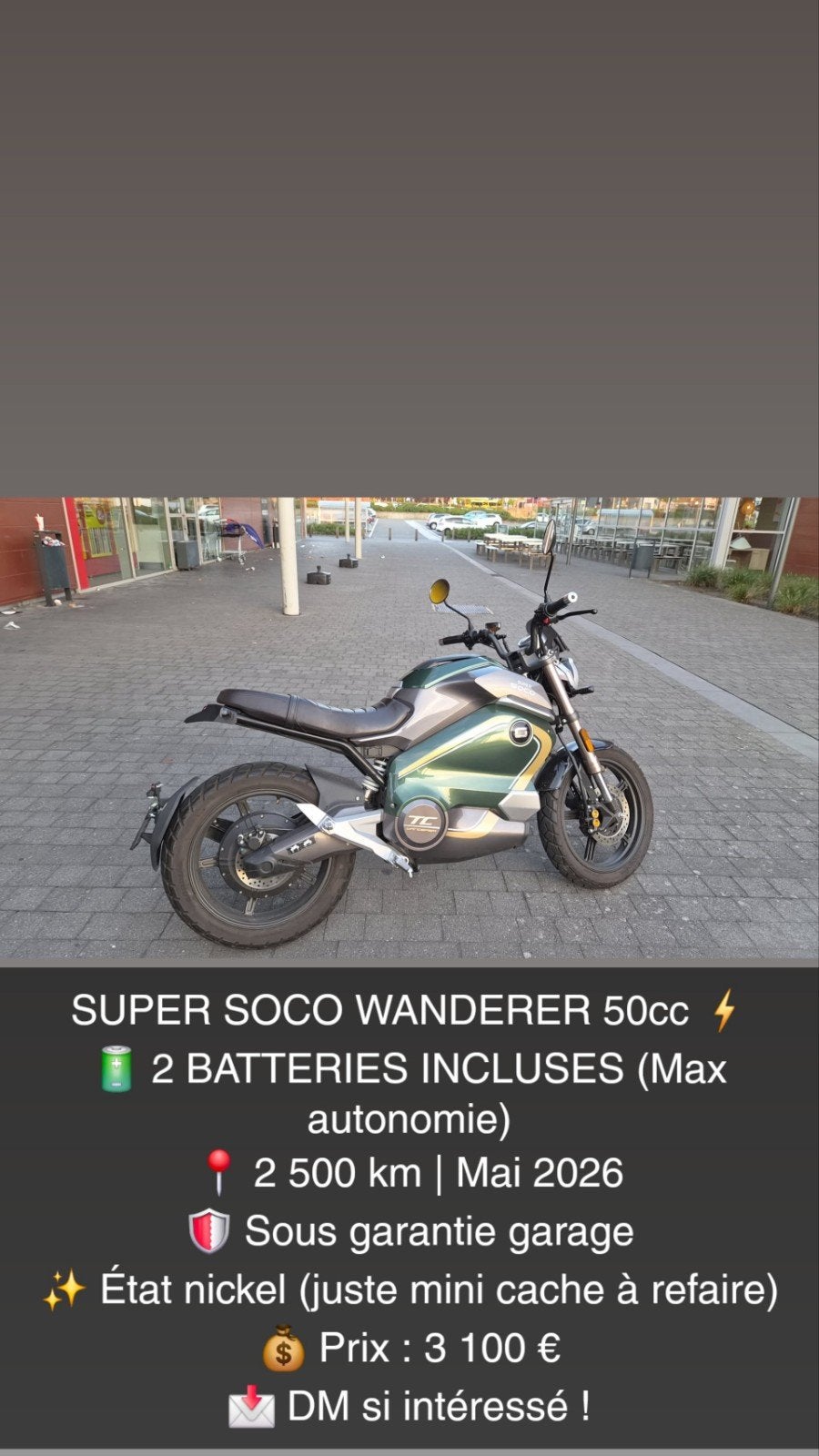 Moto électrique Super Socco Wanderer 50CC SANS PERMIS, Motos, Enlèvement