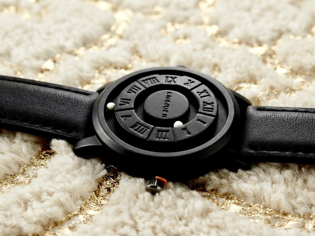 LIBEOGER Montre Homme à Affichage Magnétique –Cuir Véritable, Envoi, Comme neuf, Cuir