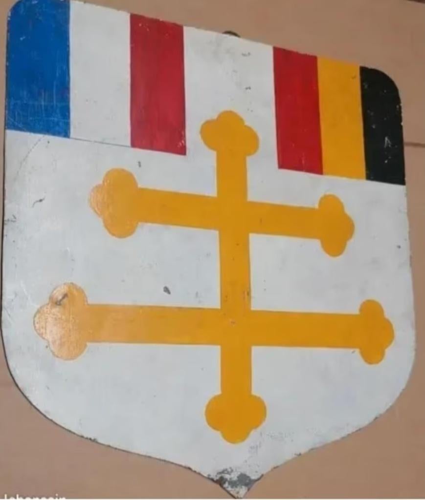 Franco Belge vriendschapspanel uit de Tweede Wereldoorlog, Verzamelen, Militaria | Tweede Wereldoorlog, Overige soorten, Embleem of Badge