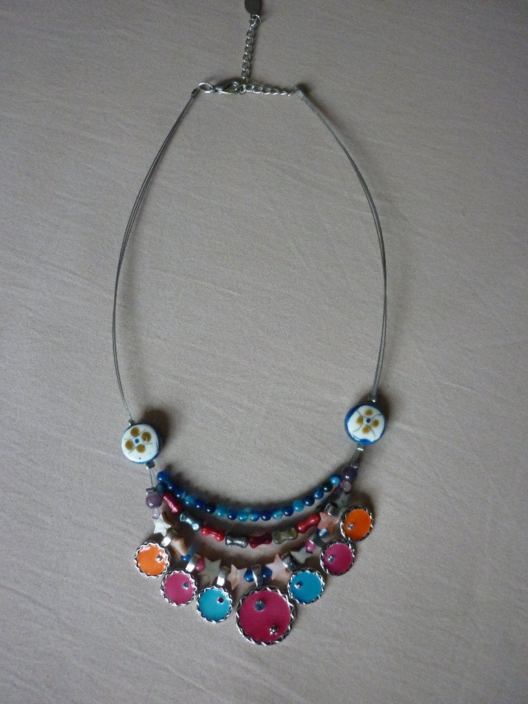 Halsketting met Kralen voor Dames of Meisjes, Handtassen en Accessoires, Kettingen, Overige materialen, Verstelbaar, Blauw, Nieuw