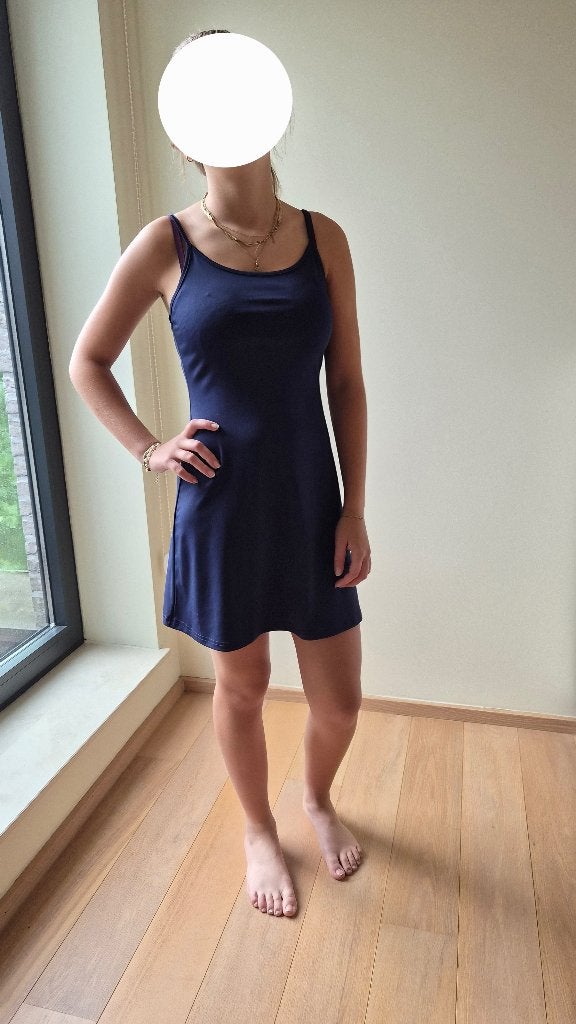 Jurk met spaghettibandjes, maat XS, Blauw, Nieuw, Ophalen of Verzenden, Maat 34 (XS) of kleiner
