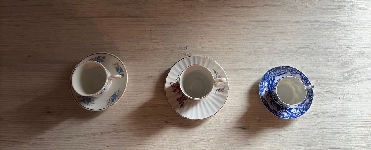 Set van 3 Vintage Porseleinen Espresso  (Japan & China), Antiek en Kunst, Ophalen of Verzenden