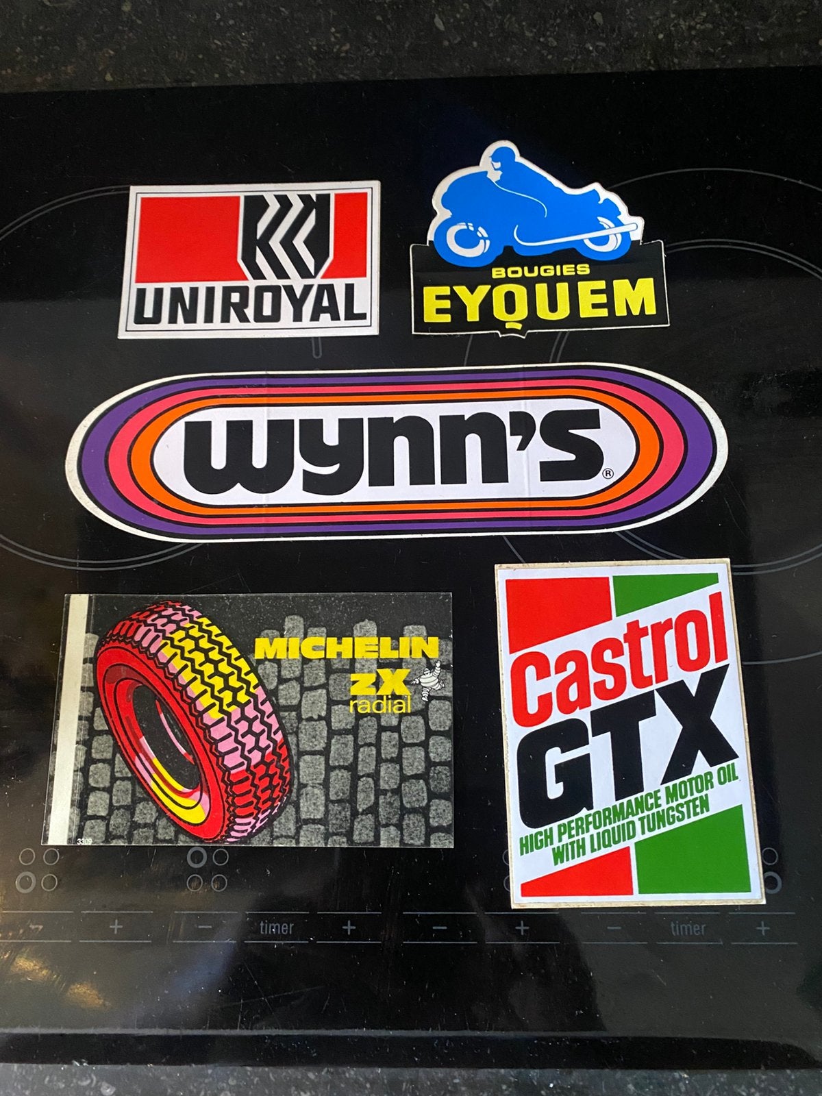 STICKERS uniroyal eyquem wynn's michelin castrol, Verzamelen, Ophalen of Verzenden, Zo goed als nieuw, Merk