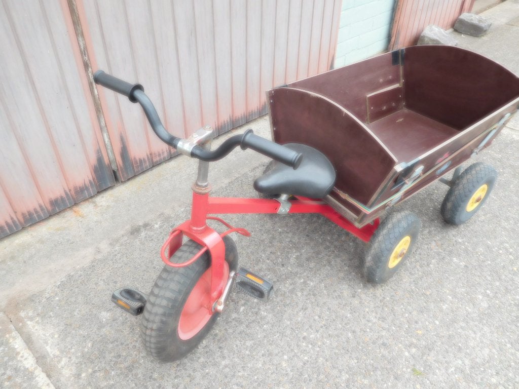 kinderfiets met bolderkar, Fietsen en Brommers, Ophalen, Zo goed als nieuw
