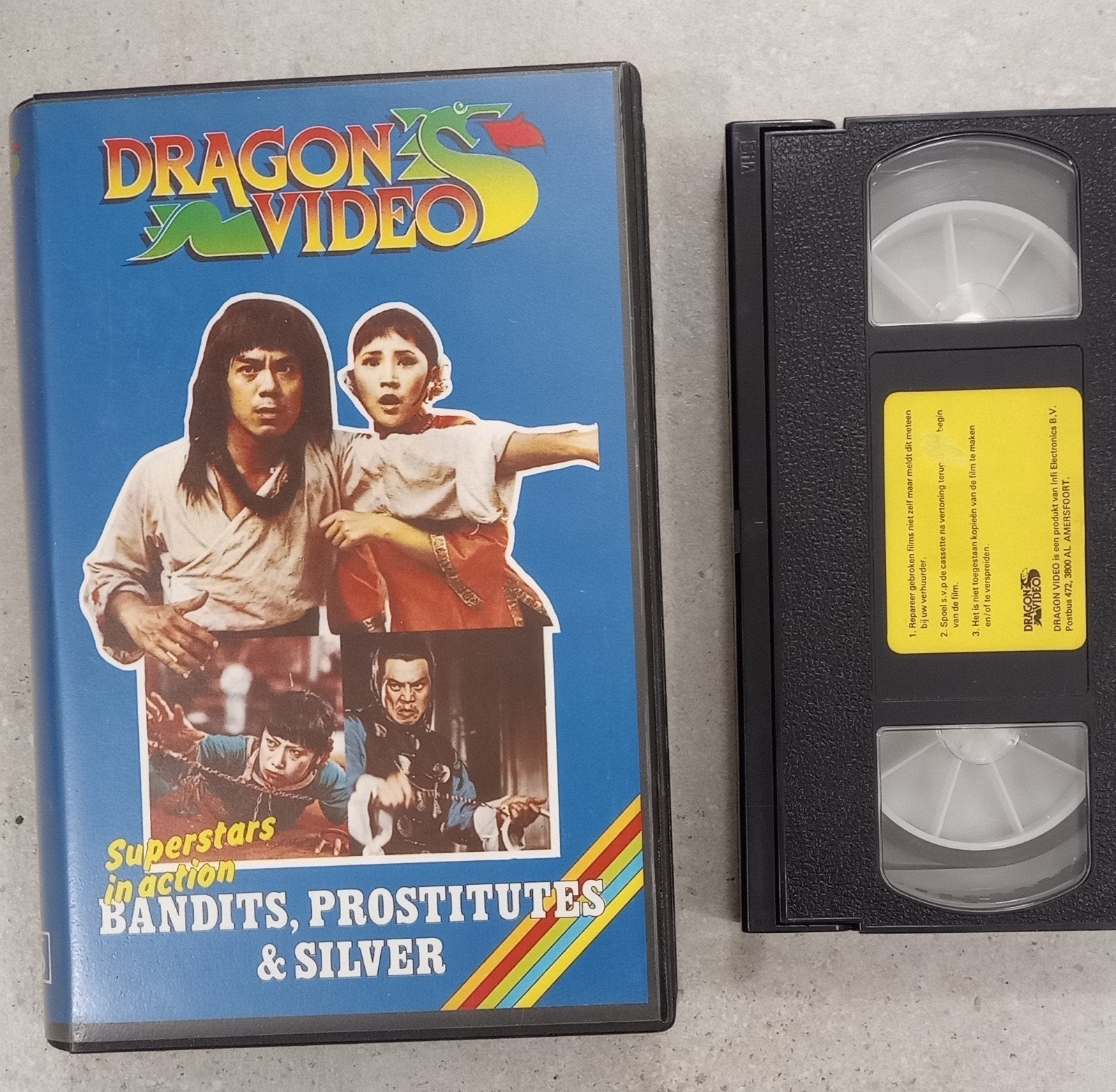 Bandits and silver vhs. Dutch ex-rental ex-videotheek., Cd's en Dvd's, Ophalen of Verzenden, VHS, Ex-rental