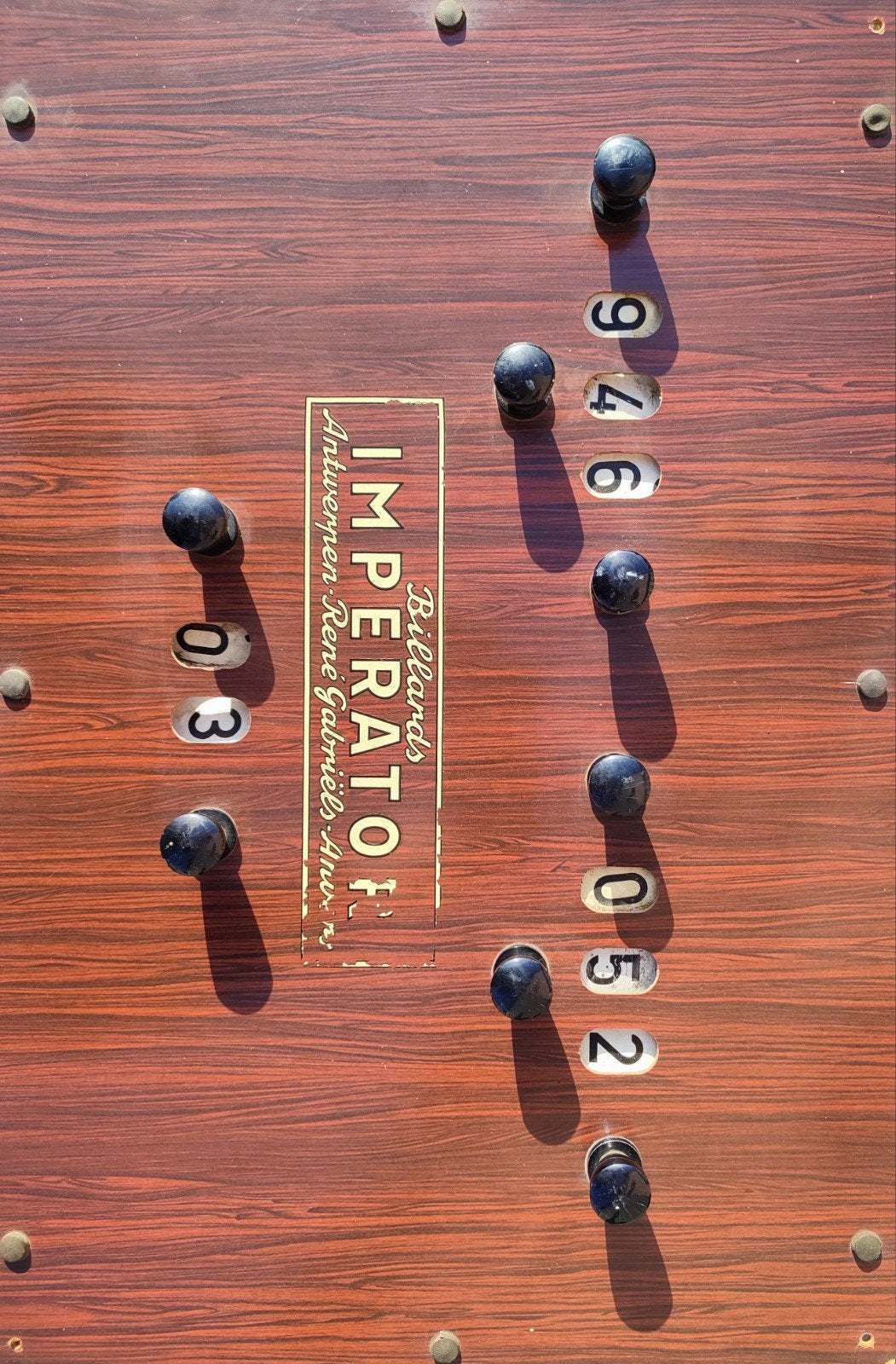 scorebord biljart, Ophalen