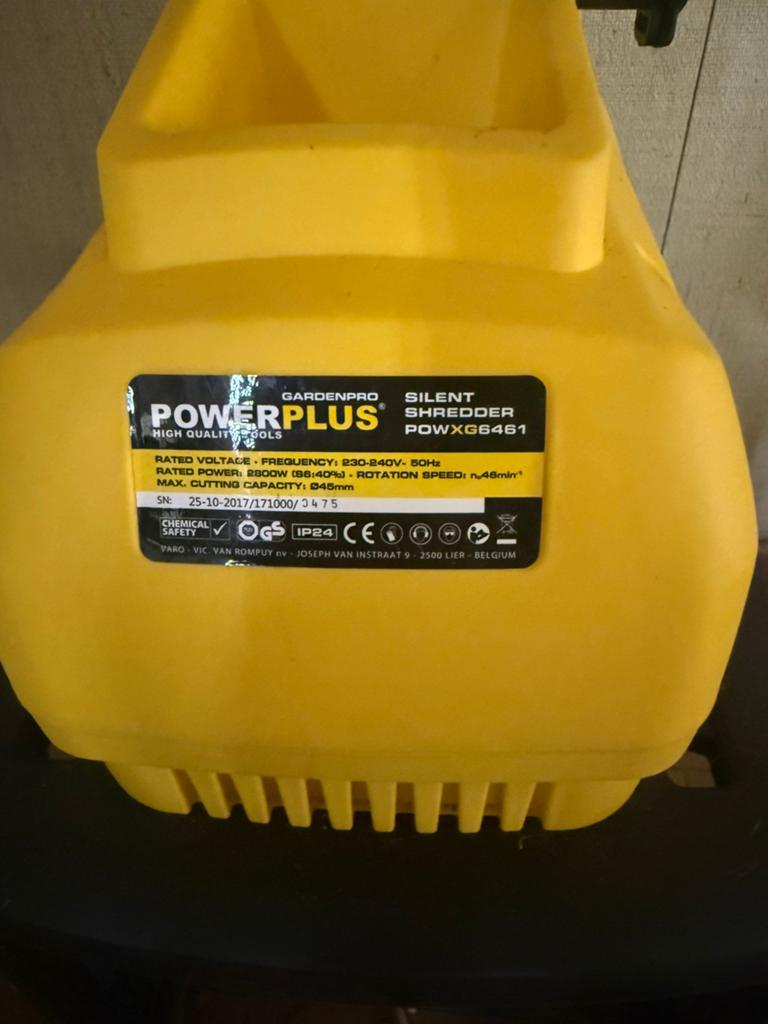Powerplus gardenpro silent shredder, Ophalen, Nieuw, 40 t/m 49 mm