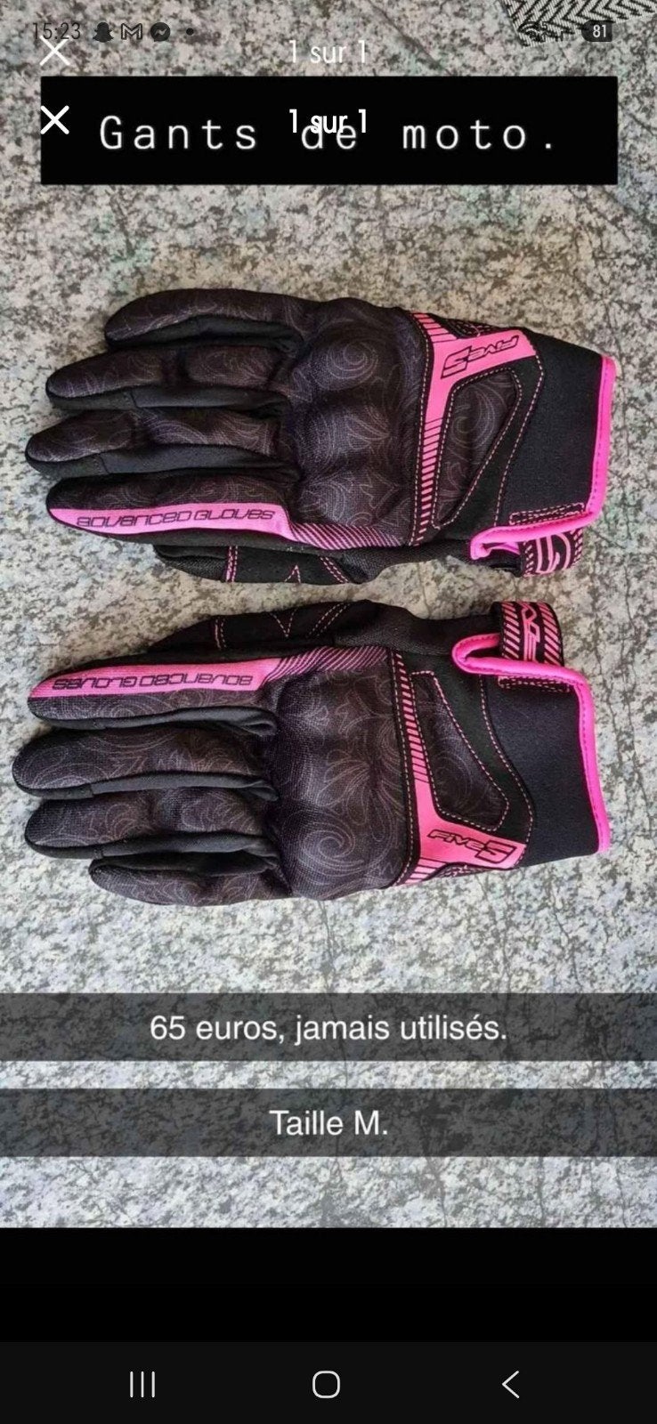 gants de moto taille M, Enlèvement, Neuf, sans ticket, Gants