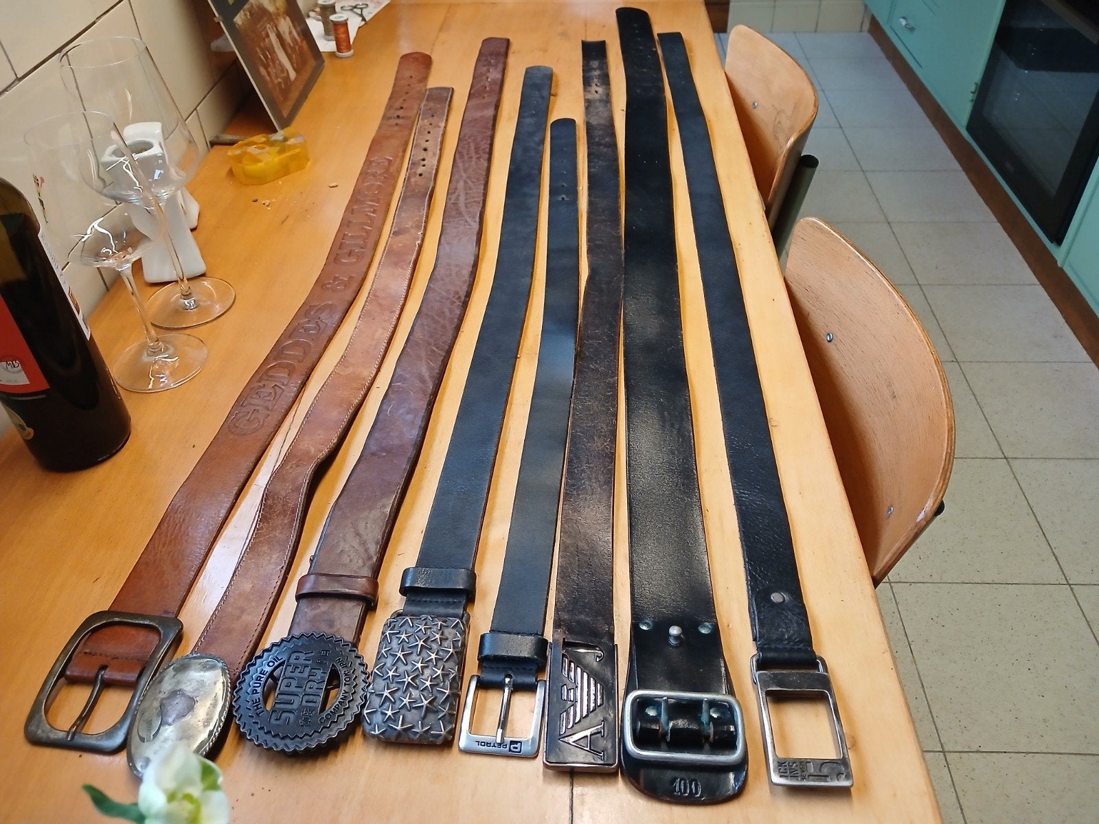 8 retro broeksriemen, Ophalen of Verzenden
