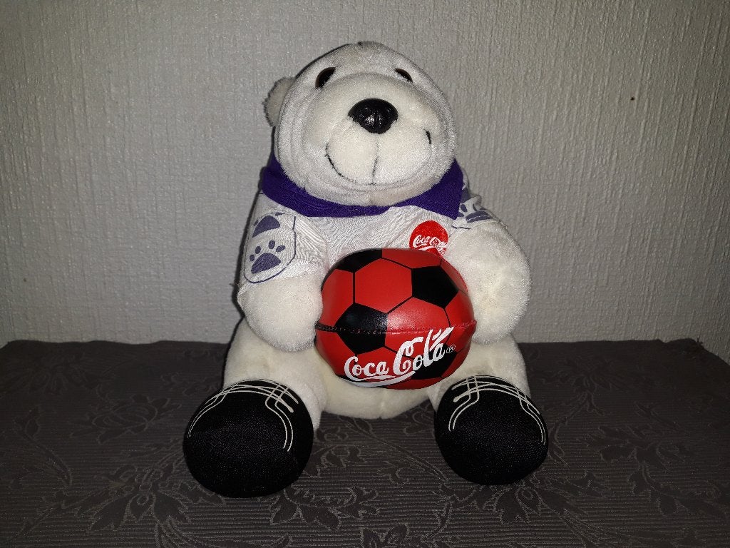 Coca-Cola knuffel, Kinderen en Baby's, Ophalen of Verzenden, Gebruikt, Wit, Beer