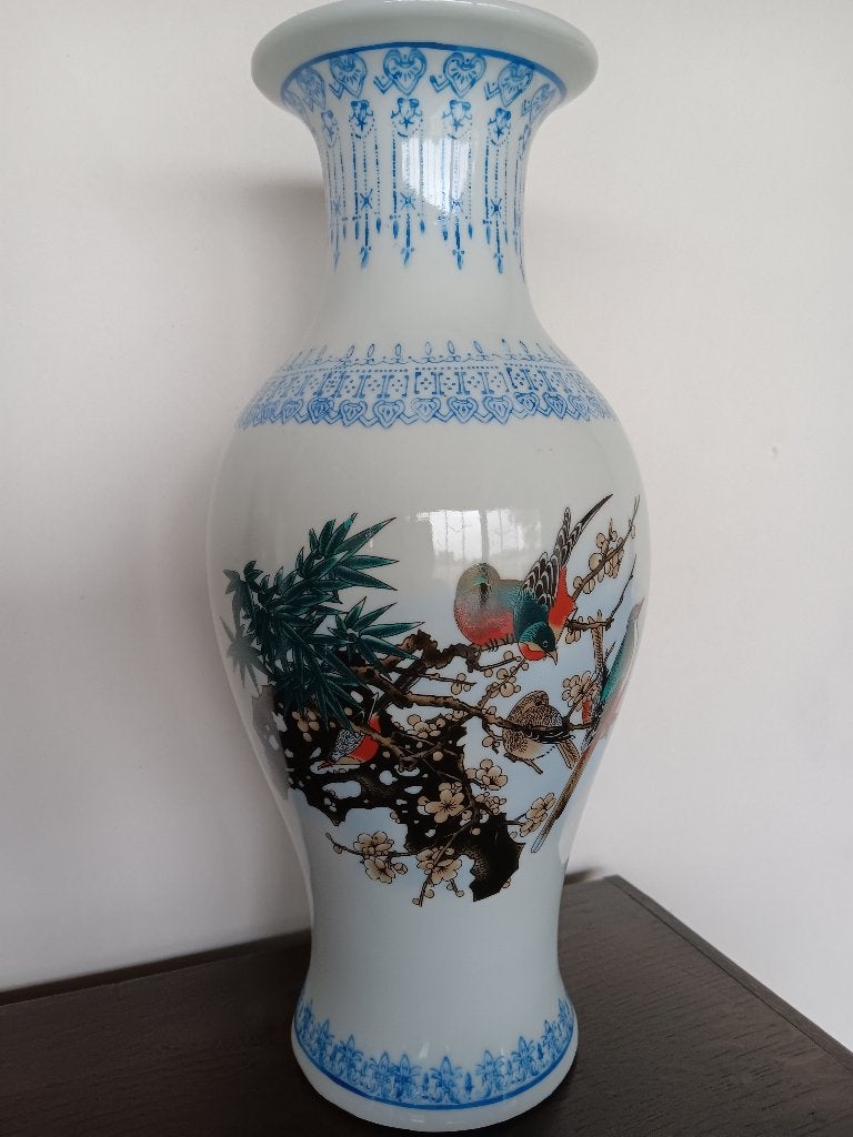 Exquise hand painted vaas met kalligrafische tekst, Ophalen