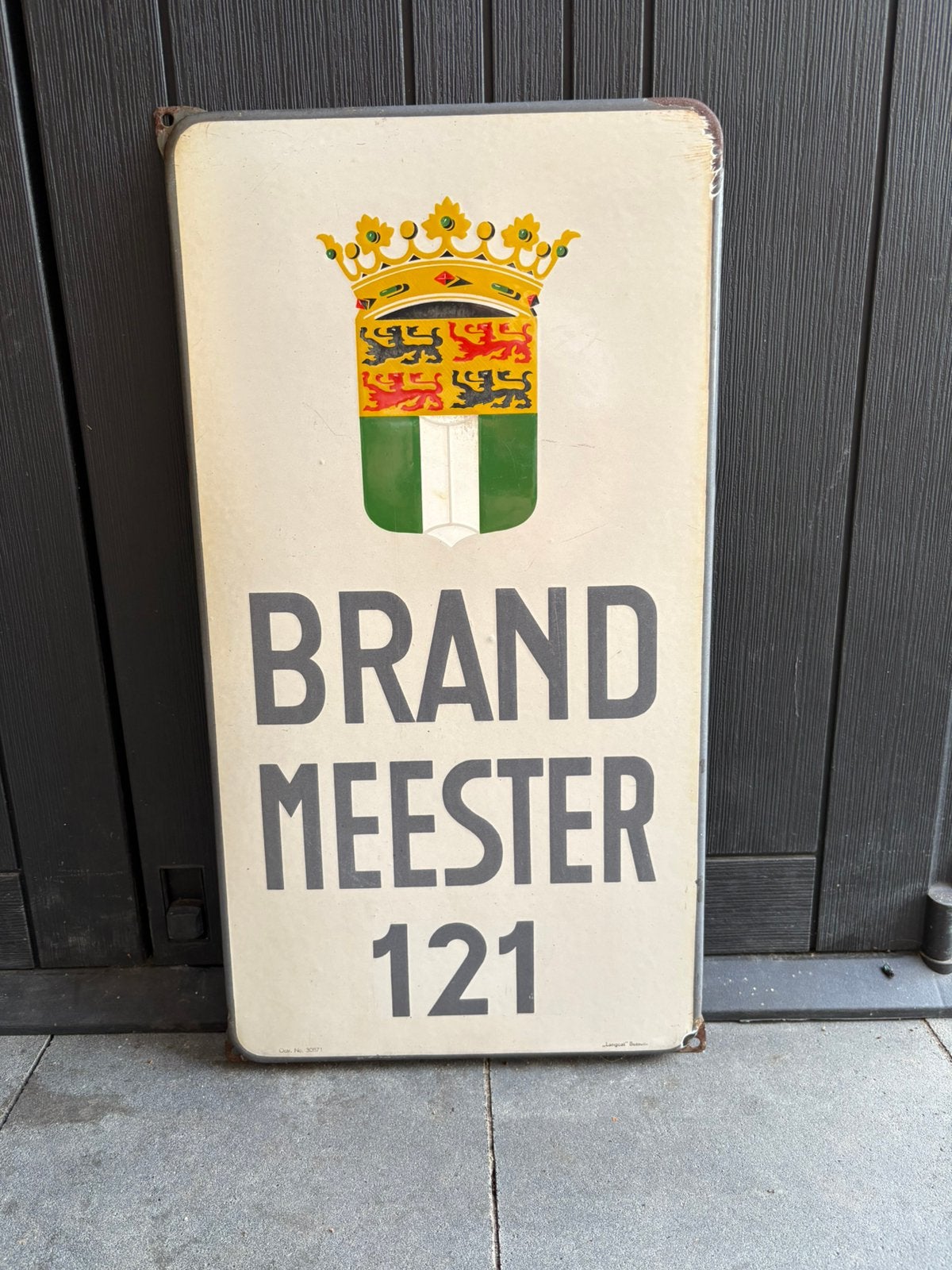 Emaille bord brandmeester, Ophalen, Gebruikt